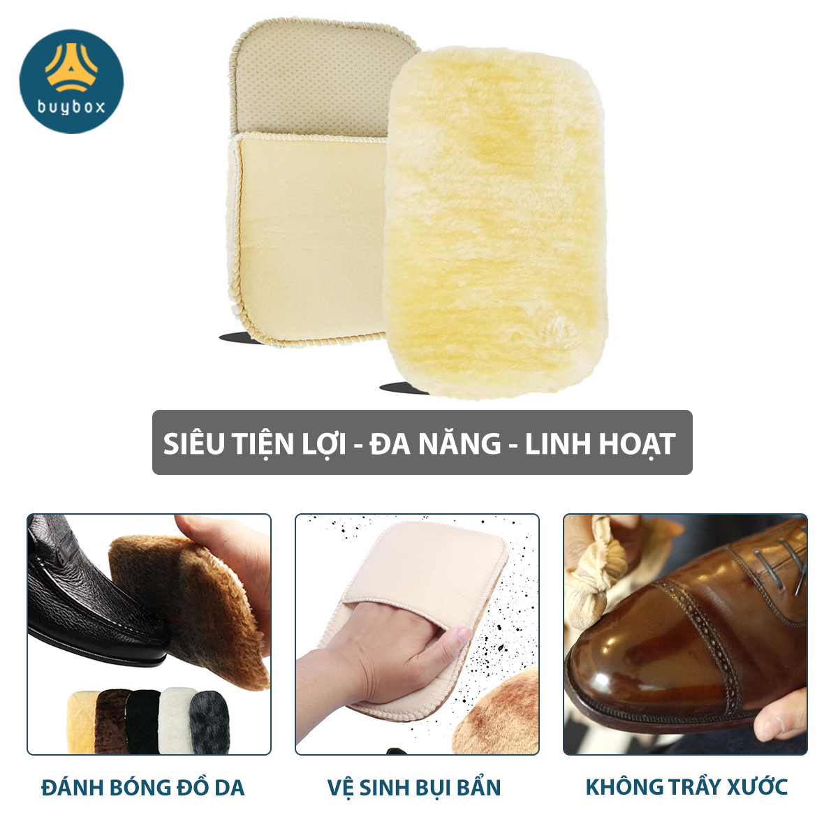 Găng tay đánh bóng giày và vệ sinh giày, làm sạch giày, ghế sofa và các vật dụng bằng da - Buybox - BBPK250