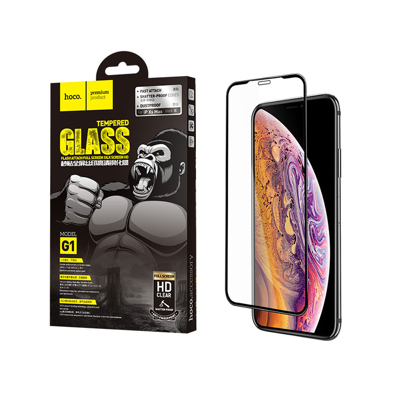 Kính cường lực iPhone Hoco full màn hình HD cho iPhone X/Xs/Xr/Xs Max (G1) - chính hãng