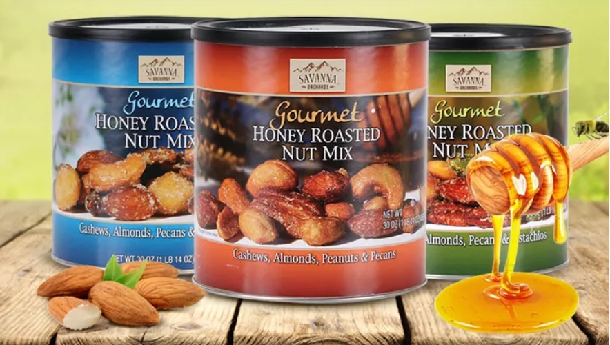 Hạt hỗn hợp tẩm mật ong Savanna Gourmet Honey Roasted Nut Mix 850g nhập Mỹ - Mẫu mới