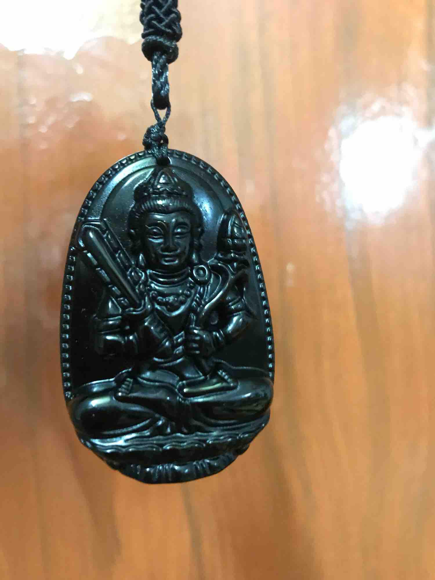 MẶT PHẬT HƯ KHÔNG TẠNG ĐÁ MÃ NÃO ĐEN ĐẸP 5CM ĐK 3CM ĐỘ MỆNH NAM TUỔI SỬU DẦN MỆNH THỦY MỘC