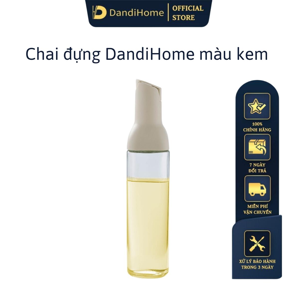 Chai Đựng Dầu Ăn, Nước Mắm, Xì Dầu Thông Minh Dandihome - Chai Đựng Màu Kem