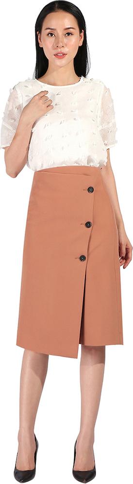 Chân Váy Nữ Midi Đắp Vạt Lệch De Leah