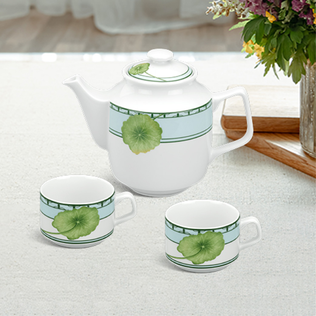 Bộ Trà Sứ Minh Long 0.7 L - Jasmine - Tich Tuyết Thảo