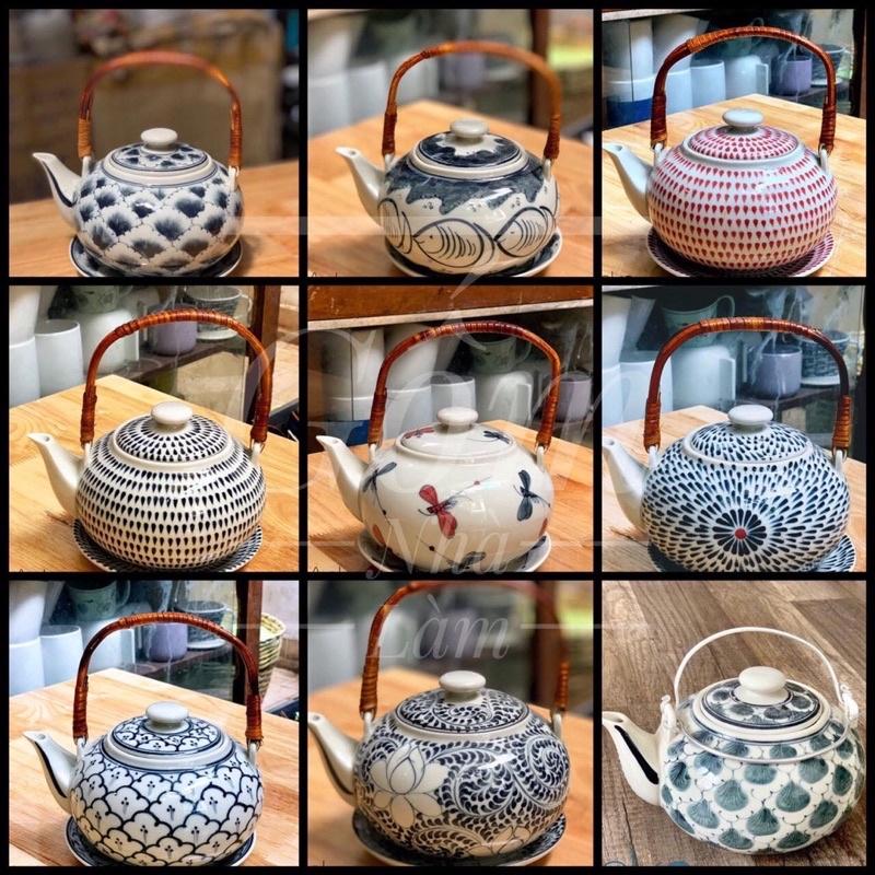 BỘ ẤM CHÉN VẼ BÁT TRÀNG️ẤM CHÉN ĐẸP️RẺ