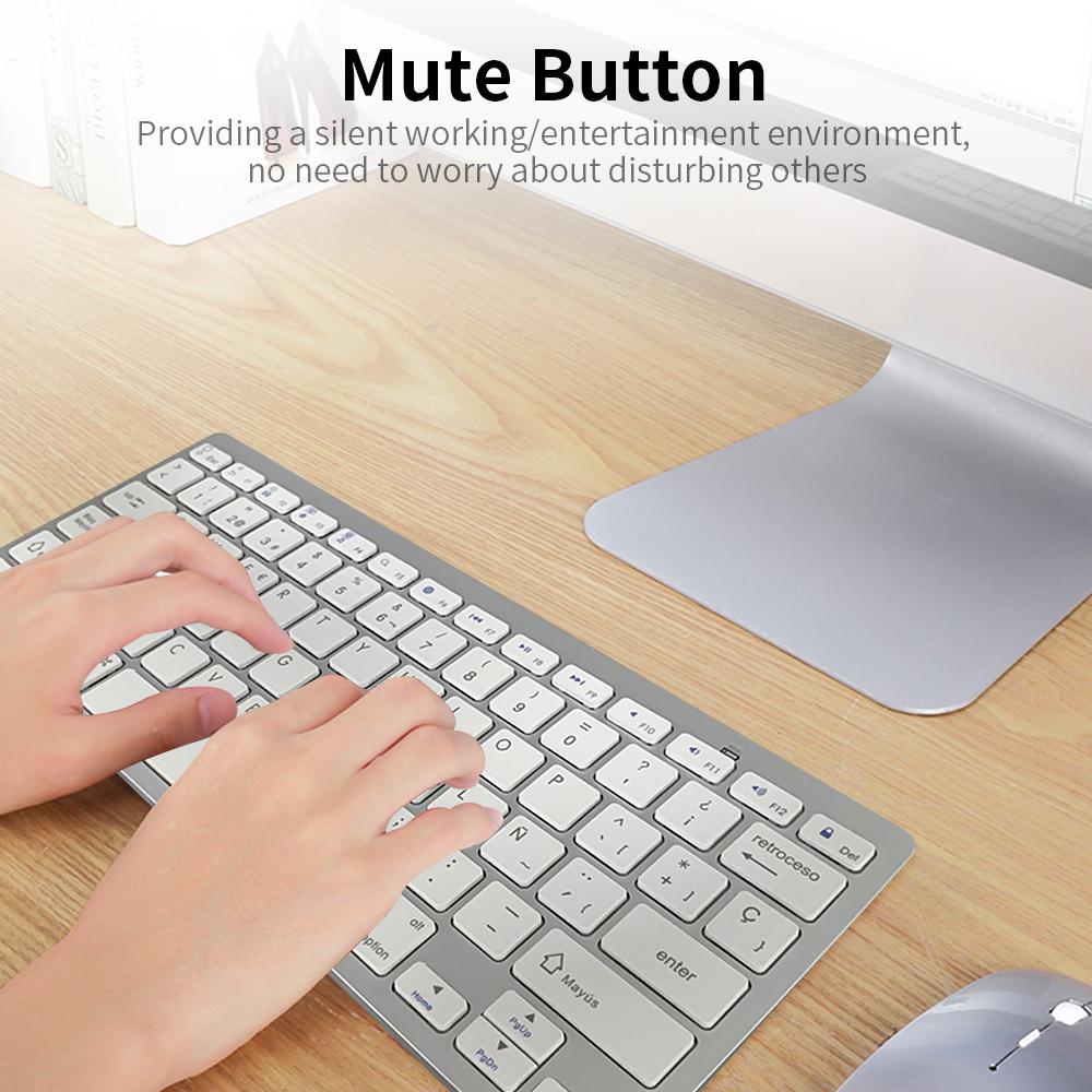 78 Phím Bàn phím BT không dây Tây Ban Nha BT 3.0 siêu mỏng Hỗ trợ Windows / iOS / Android cho Máy tính bảng