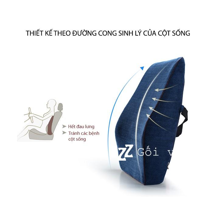 Gối Tựa Lưng Ghế Ô Tô, Văn Phòng Cao Su Non Cỡ Lớn Cao Cấp ZURI PILLOW GTL-06 Thích Hợp Mọi Loại Xe, Ghế Làm Việc