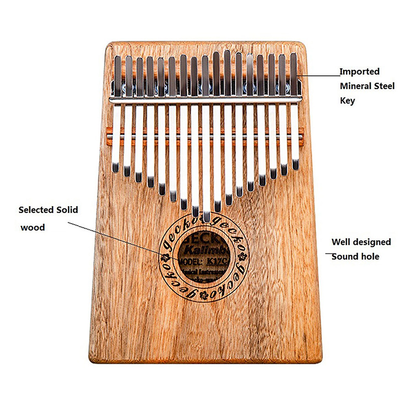 Đàn Kalimba Gecko 17 Phím K17CA Gỗ Long Não Tặng Kèm Khóa Học Miễn Phí