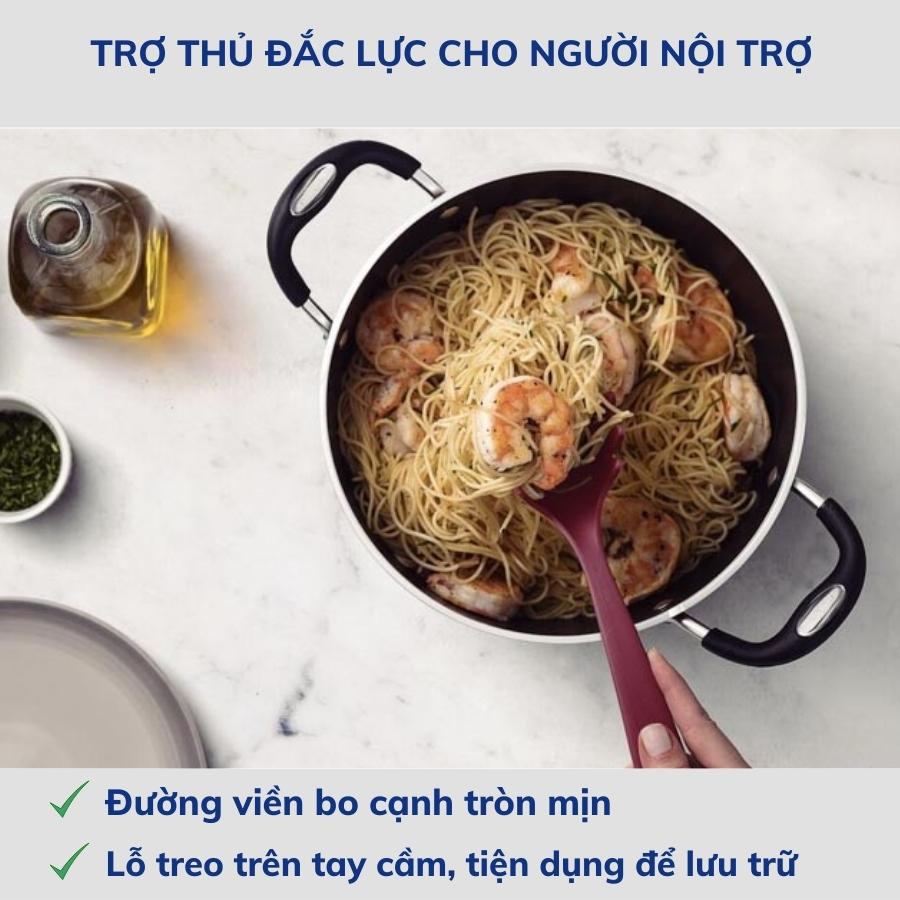 Combo 2 Dụng Cụ Nấu Ăn Gồm 1 Muôi Vớt Mì 30cm và 1 Kẹp Gắp Đa Năng 30cm TRAMONTINA Chất Liệu Nhựa Chịu Nhiệt An Toàn Sản Xuất Tại BRAZIL - Hàng Chính Hãng