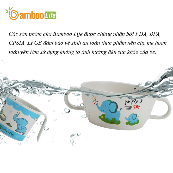 Chén bát ăn cho bé Chén bát ăn dặm từ sợi tre Bamboo Life cho bé BL1809 hàng chính hãng Dụng cụ ăn dặm Đồ dùng ăn dặm cho bé