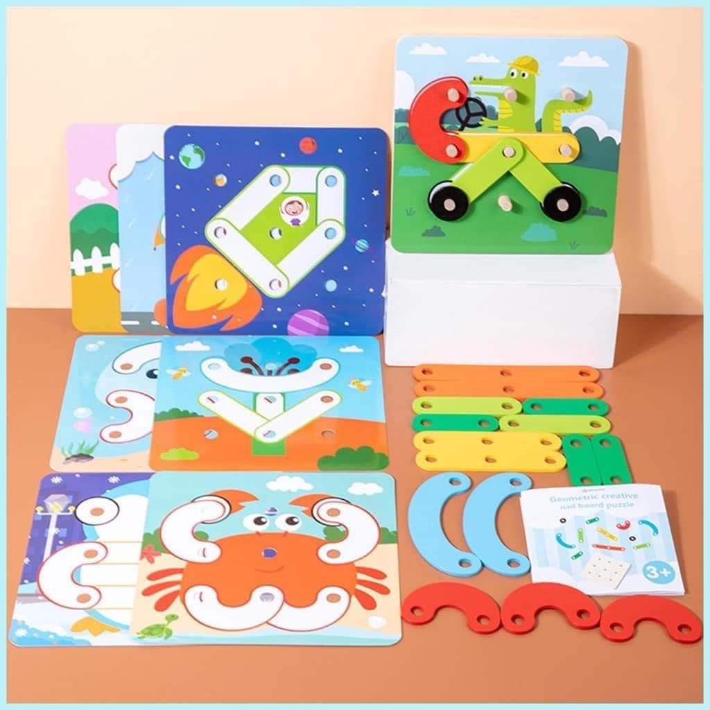 Đồ Chơi Xếp Hình Giáo Dục Theo Phương Pháp Montessori Cho Trẻ Mẫu Giáo tư duy sáng tạo phát triển ngôn ngữ