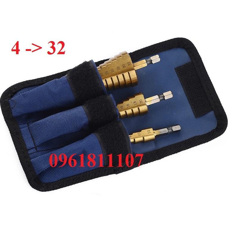 Bộ 3 mũi khoan tháp 4-32mm