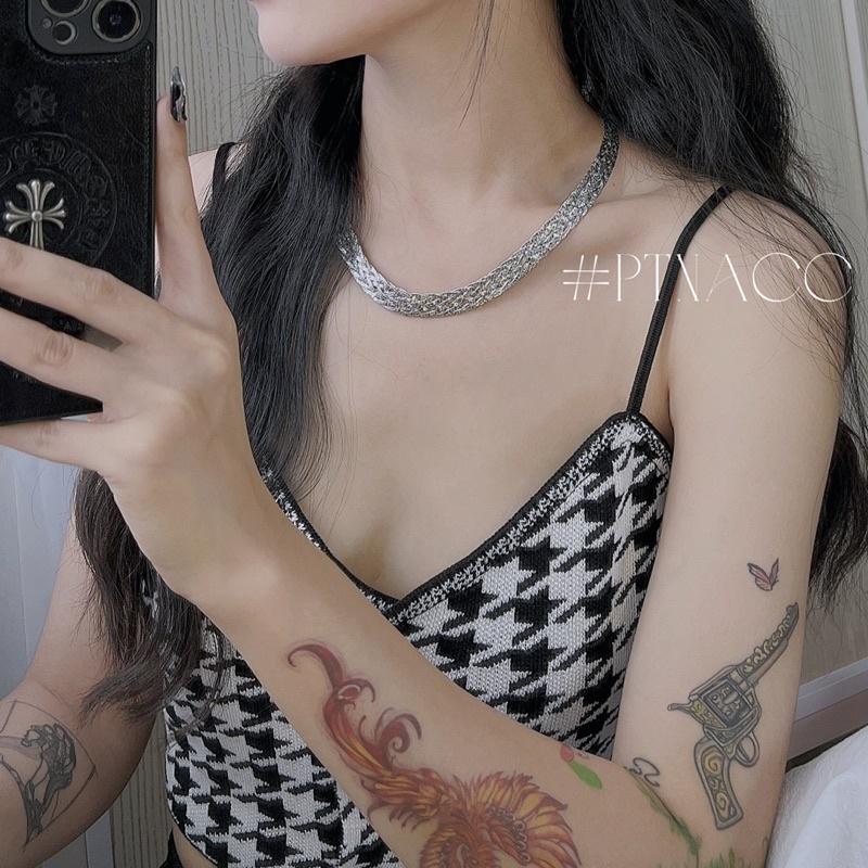 ᴾᵀᴺᵃᶜᶜ Dây chuyền bính ép Italy xi bạch kim cao cấp