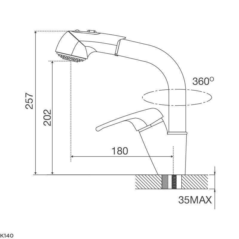 Vòi rửa chén Malloca K140 có dây rút - Hai nguồn nước