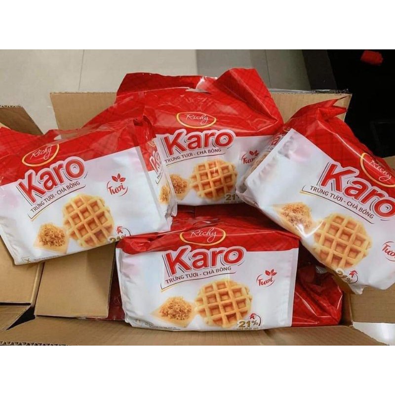 Combo 3 gói Bánh trứng tươi chà bông Karo Richy túi 156g (26g x 6 gói)