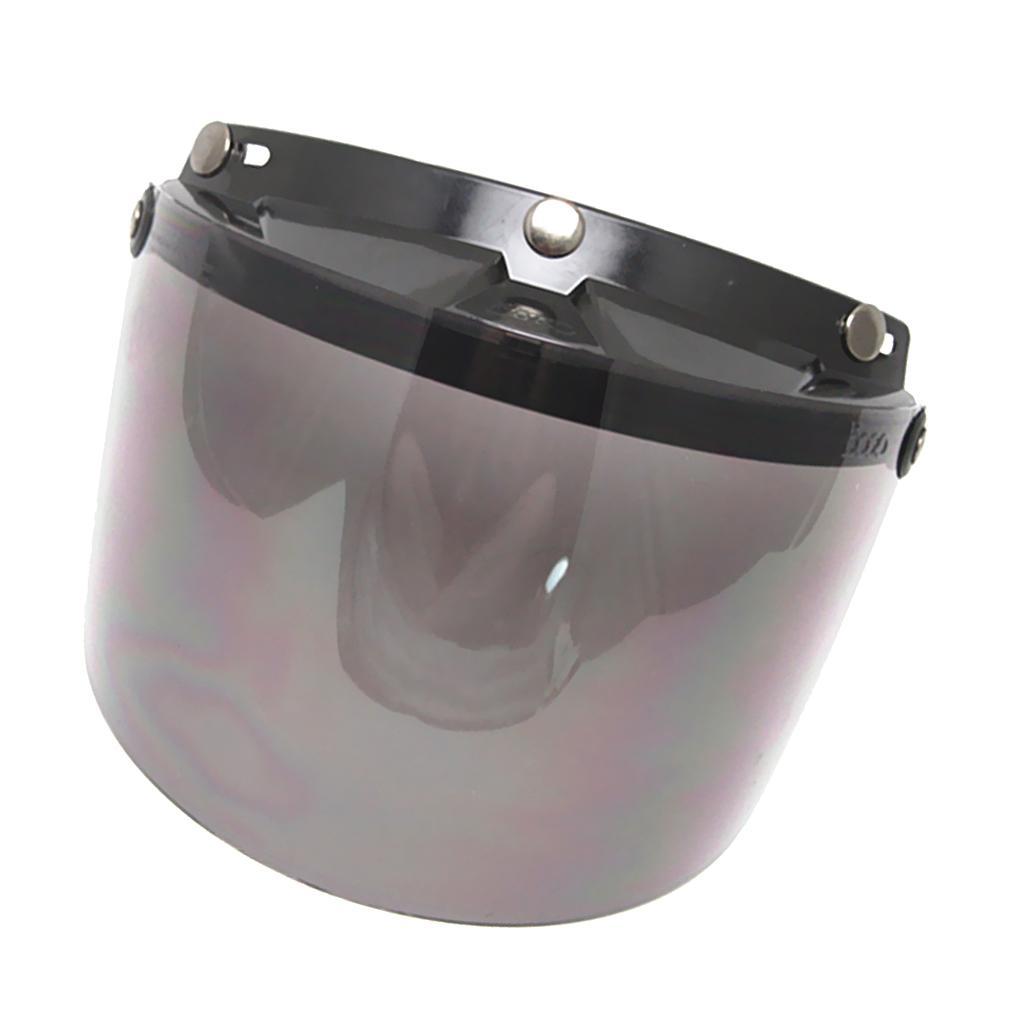 2X Open Face or Half Face Motorcycle Helmets 3-Snap Up Smoke
