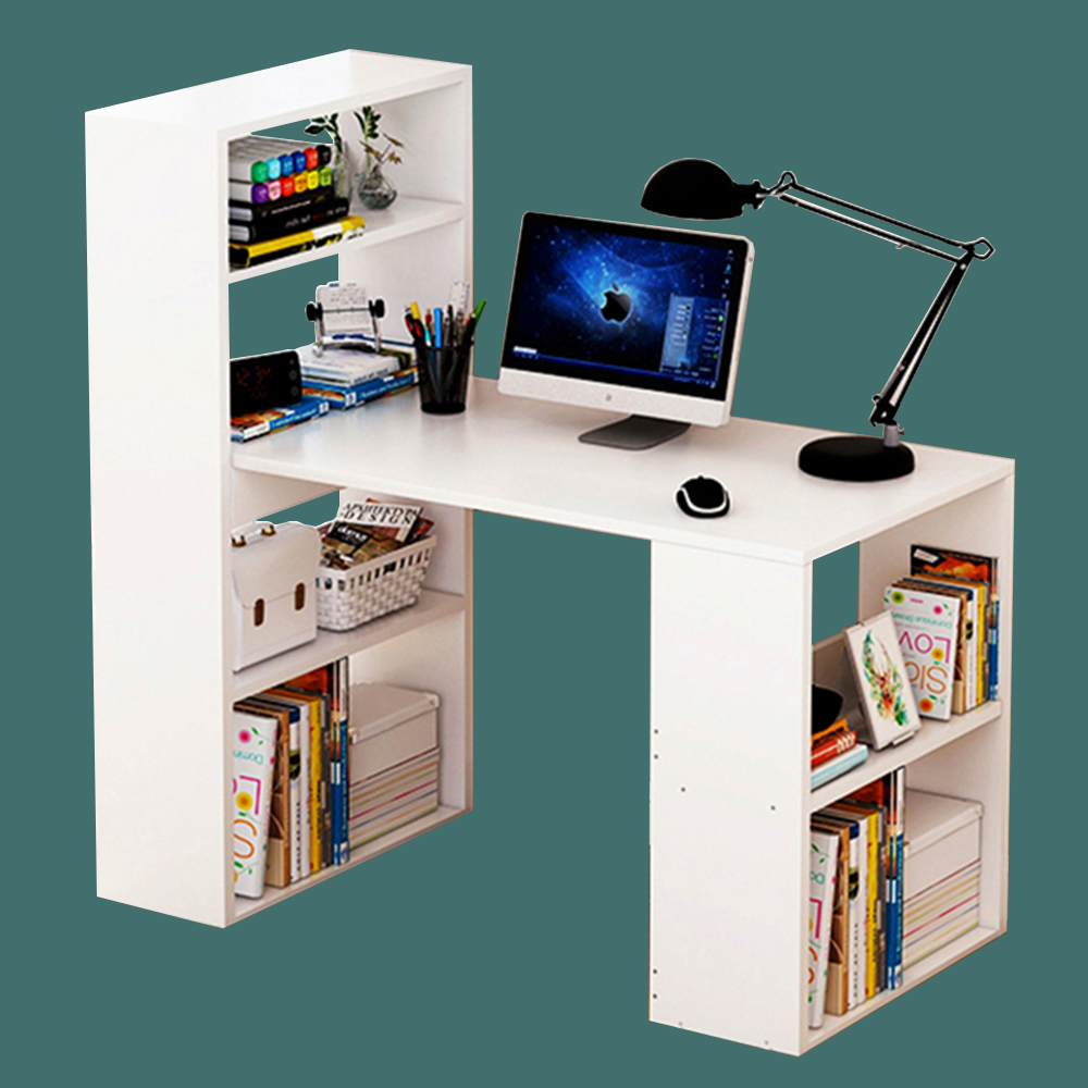 Bàn làm việc kết hợp kệ sách gỗ MDF phủ melamine chống xước thương hiệu IGA