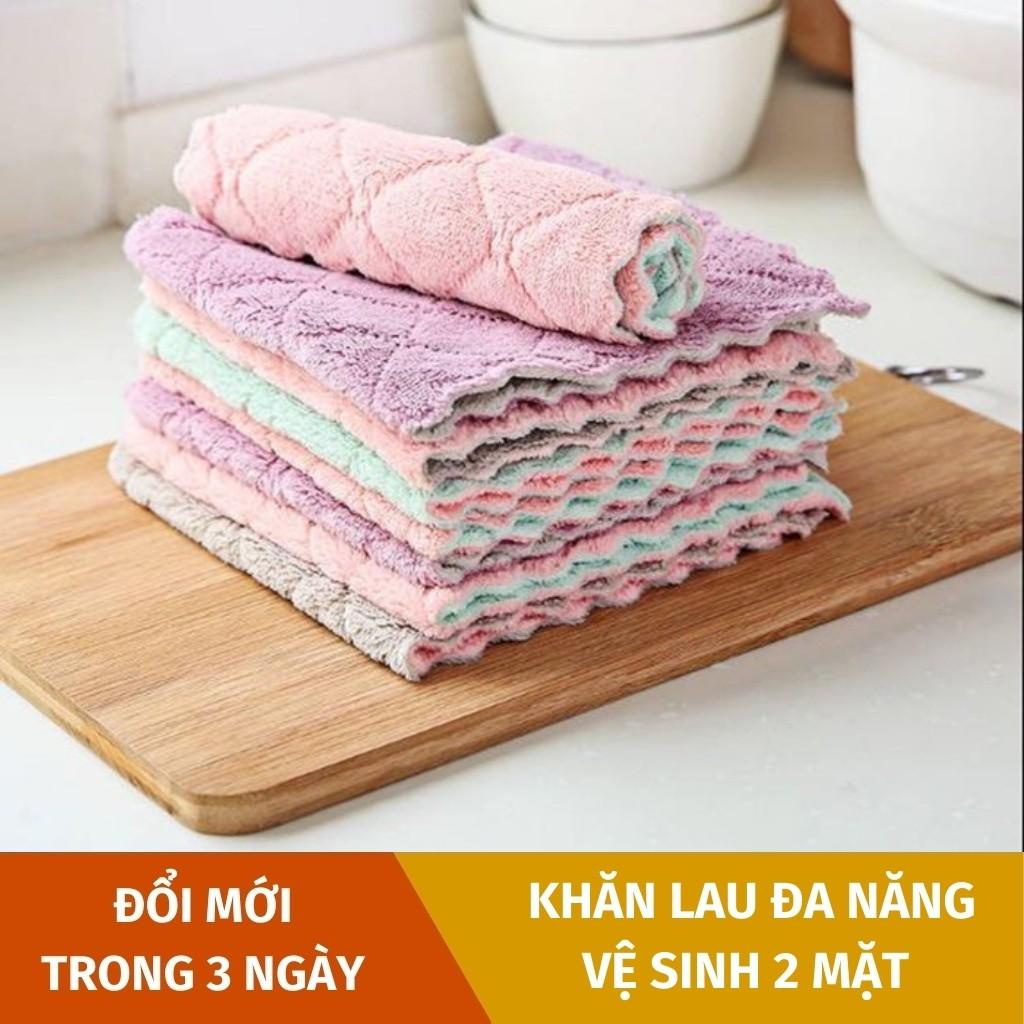 Khăn lau tay ️ Khăn lau bếp đa năng 2 mặt Siêu Thấm Nước, Mềm Mịn, Hút Ẩm Tốt, Kháng Khuẩn