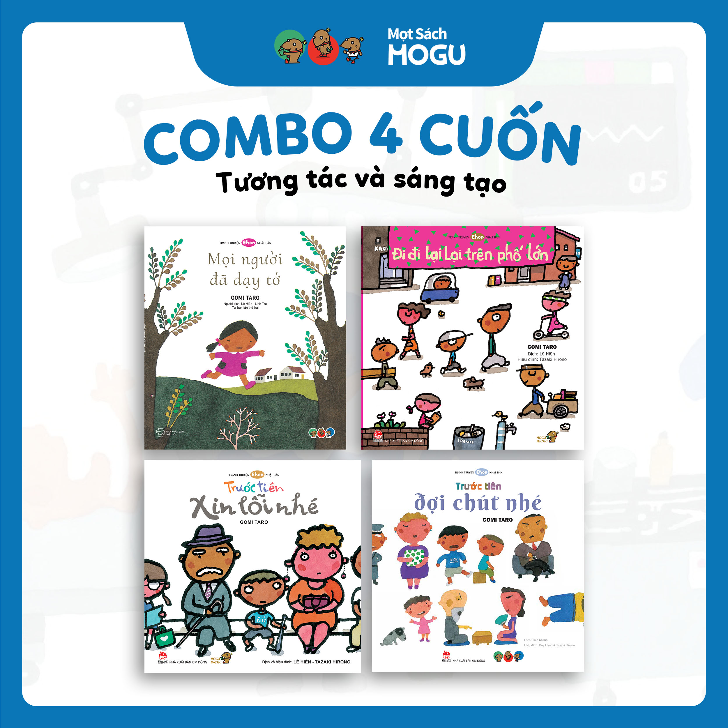 Truyện Ehon bé 3-4-5 tuổi - Bộ 4 cuốn Tương Tác và Sáng Tạo