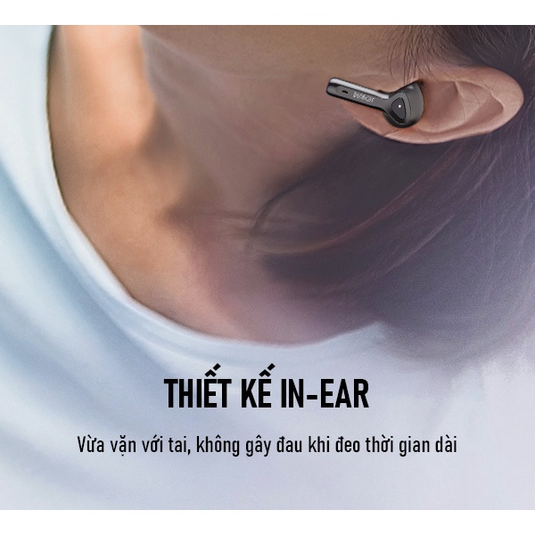 Tai Nghe Bluetooth ROBOT Airbuds T30 Thiết Kế In-Ear Chống Nước Cảm Ứng Thông Minh - Hàng Chính Hãng 