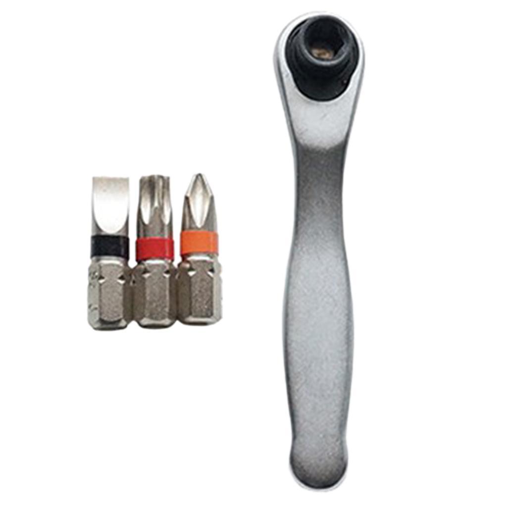 Mini Ratchet Wrench Set Drive. 1/4 inch 72 tooth Quick Release Ratchet Wrench. Adjustable Spanner Multifunctional Hand Tools