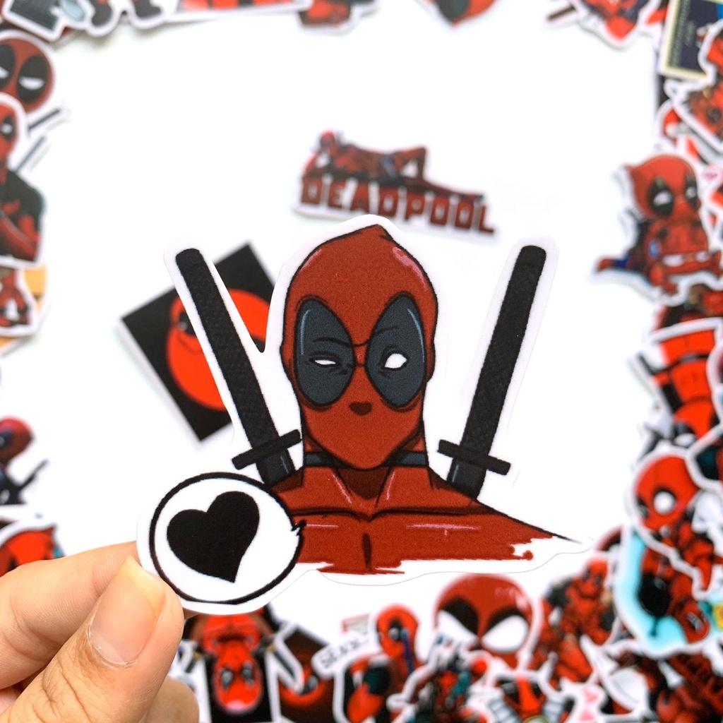 Sticker Deadpool cute, dễ thương mẫu HOT nhất dán trang trí laptop, mũ nón bảo hiểm, vali, xe tay ga, ván trượt