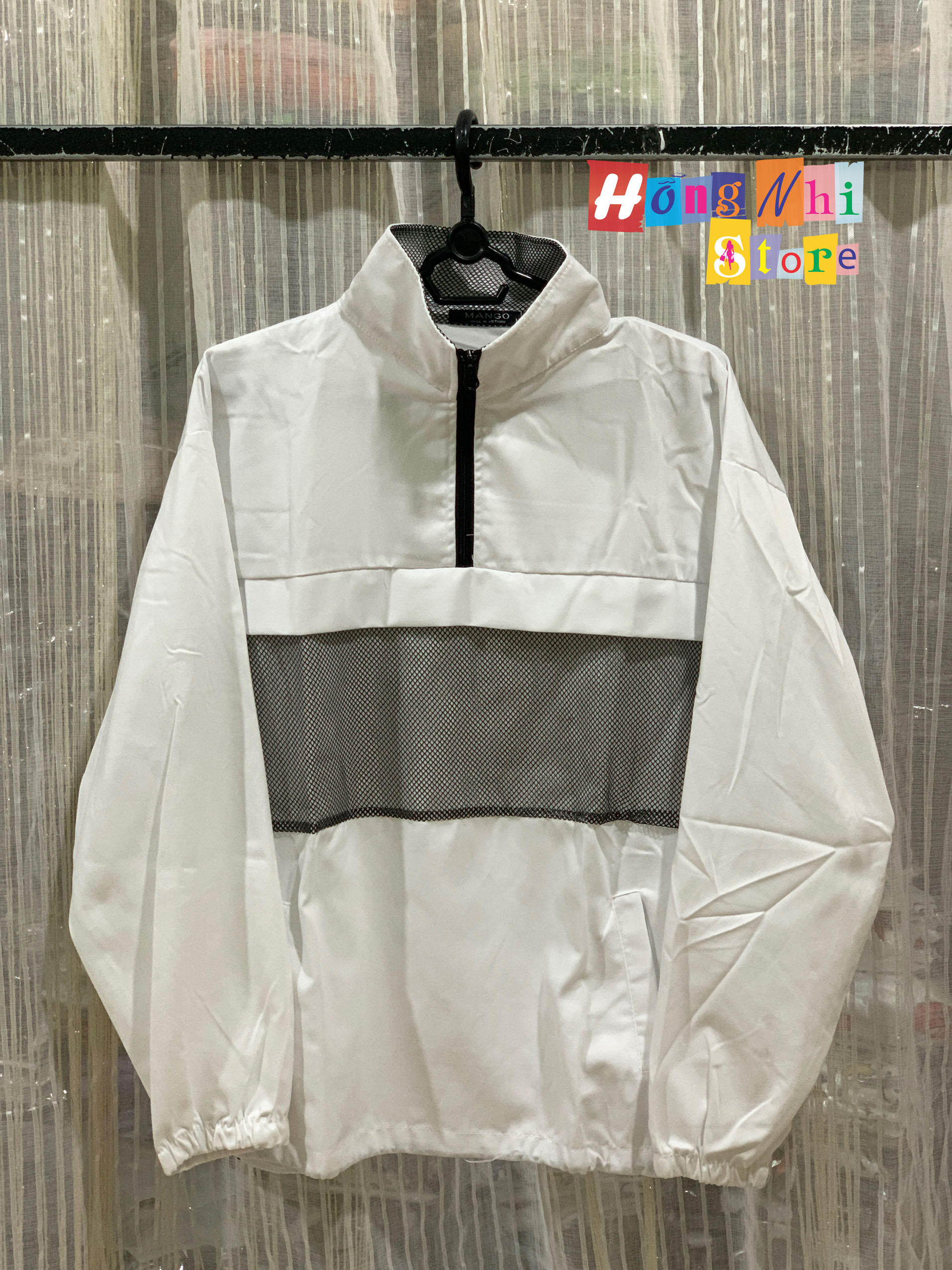 Áo Khoác Jacket Kaki Phối Lưới Màu Trắng - Jacket Kaki Unisex White - MM