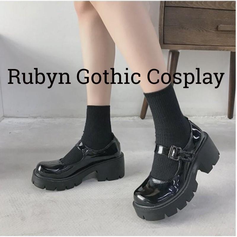 Giày Lolita Oxford đế cao cosplay học sinh Nhật Bản ( BÓNG VÀ NHÁM )