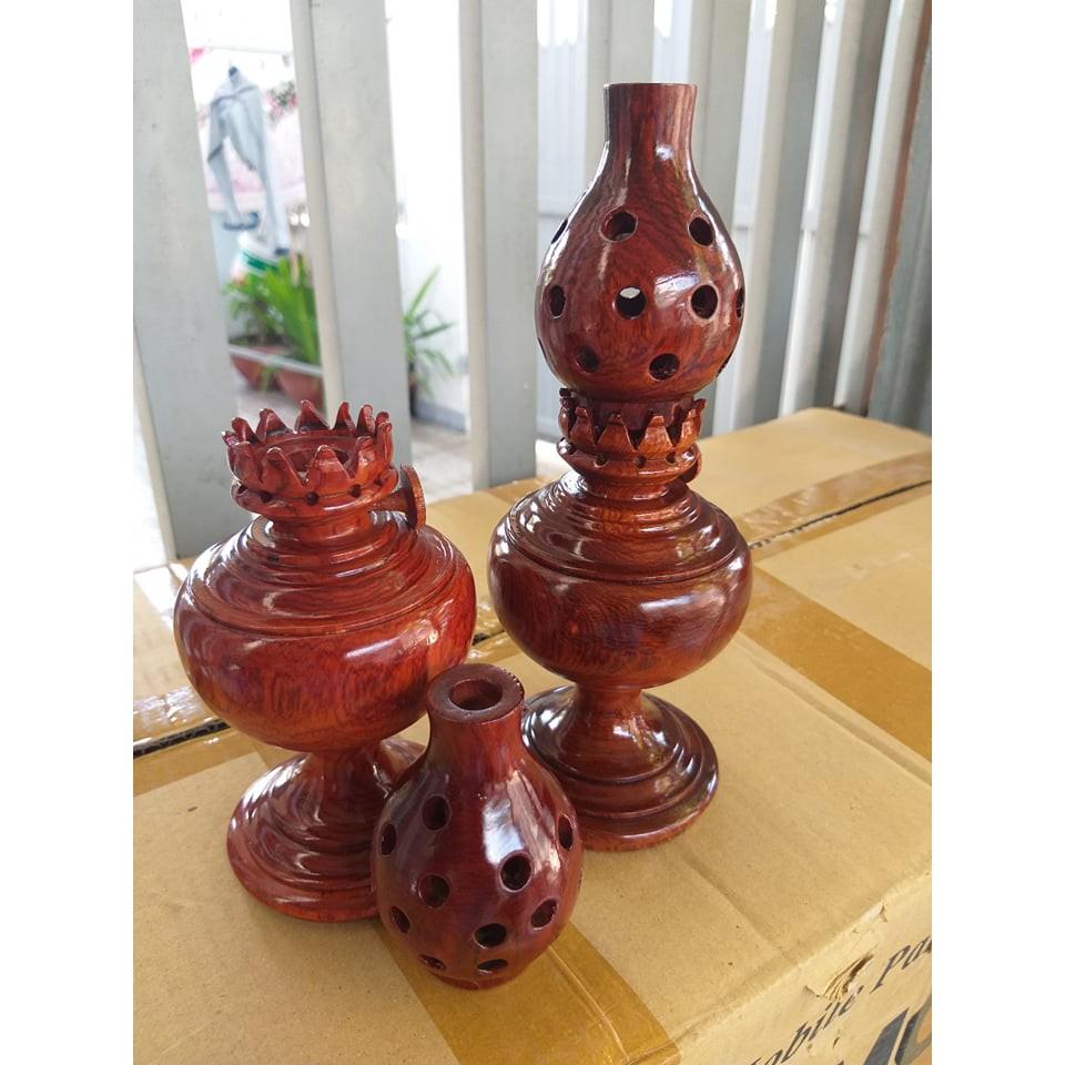 Cặp đèn dầu gỗ hương - Kích thước: 20cm-30cm-40cm-50cm