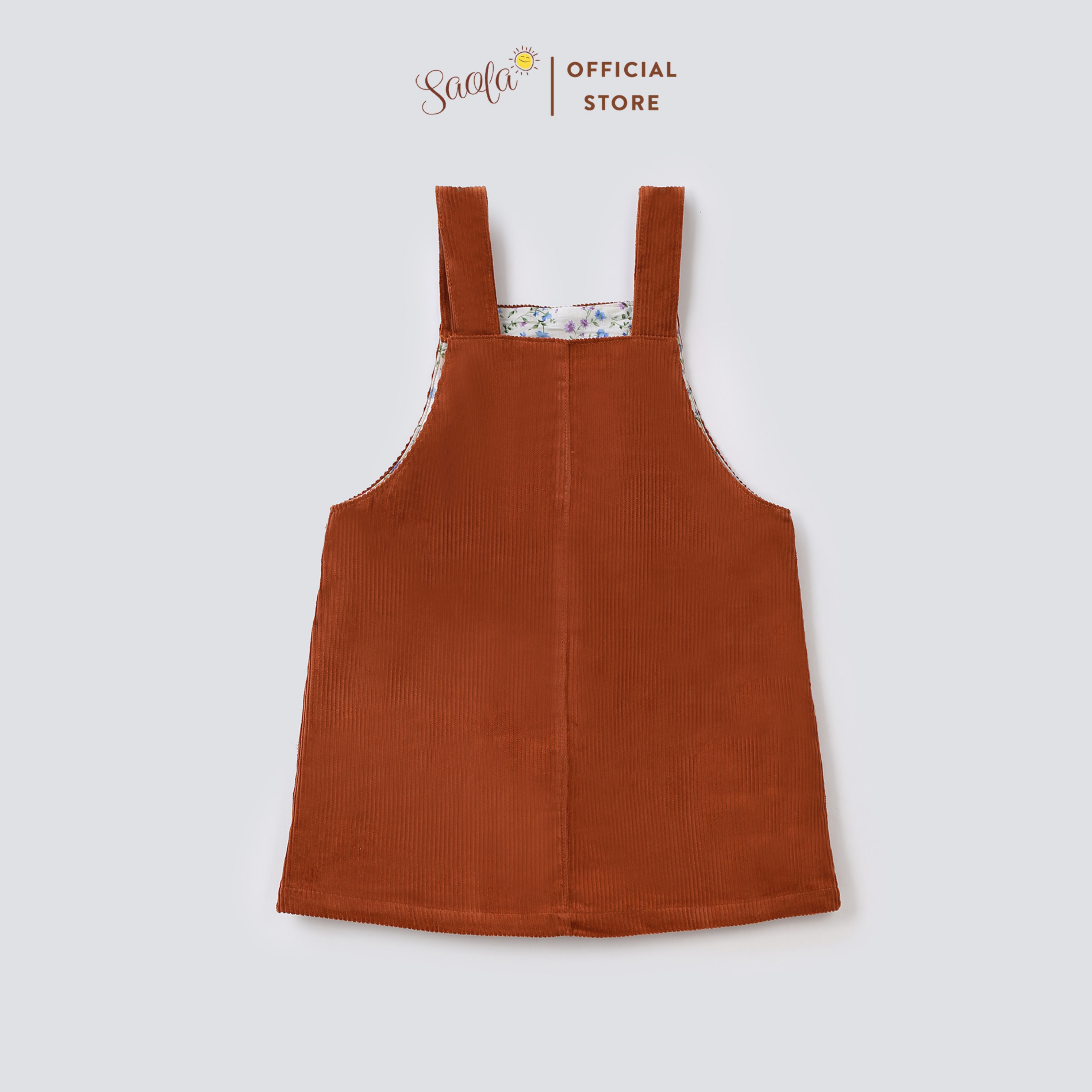 Chân Váy Yếm Bé Gái Chất Liệu Vải Nhung Tăm Cao Cấp - CHLOE PINAFORE DRESS - SCD003 - SAOLA KIDS CLOTHING