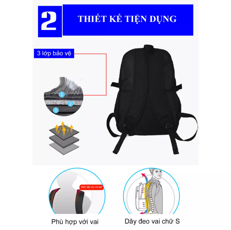 Balo Nam Nữ Thời Trang Ullzzang Logo Phát Sáng Đựng Laptop , Đi Học Đi Chơi Chất Liệu Tốt Chống Nước