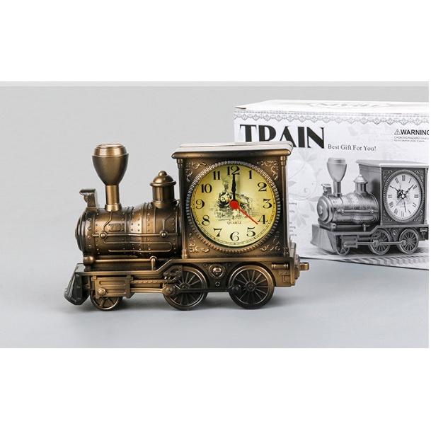 Đồng hồ báo thức mô hình tàu lửa, phong cách cổ điển, xem giờ, làm quà tặng lưu niệm, trang trí phòng, bàn làm việc