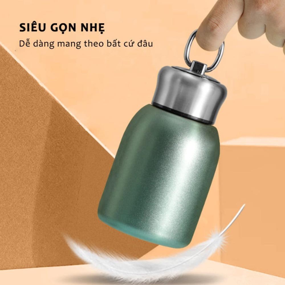 Bình nước giữ nhiệt  cầm tay mini, ly giữ nhiệt inox dung tích 300ml  giữ nhiệt suốt 12 giờ chất liệu cao cấp cực tiện