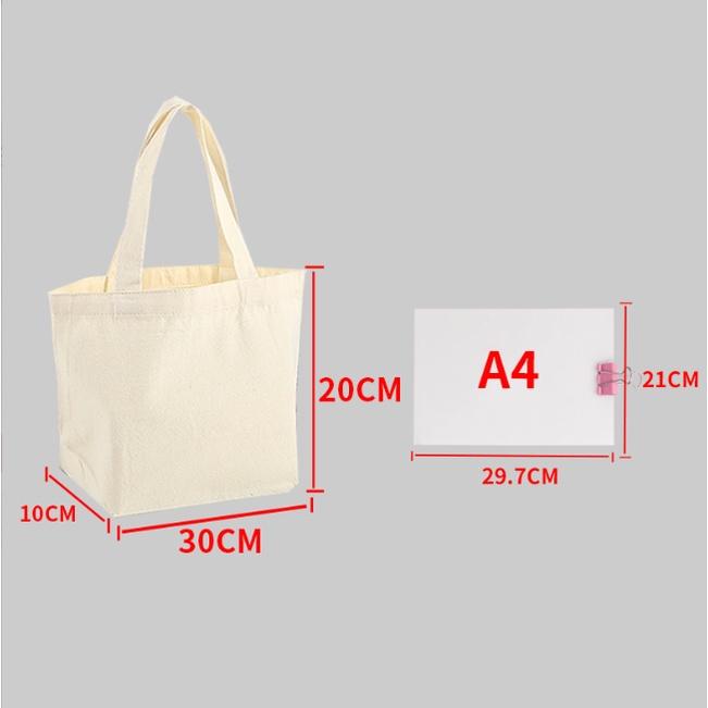 Túi vải canvas nhiều kích thước đeo vai cầm tay Trương Gia Túi Vải - Túi Canvas - Màu Trắng 38cmx45cm