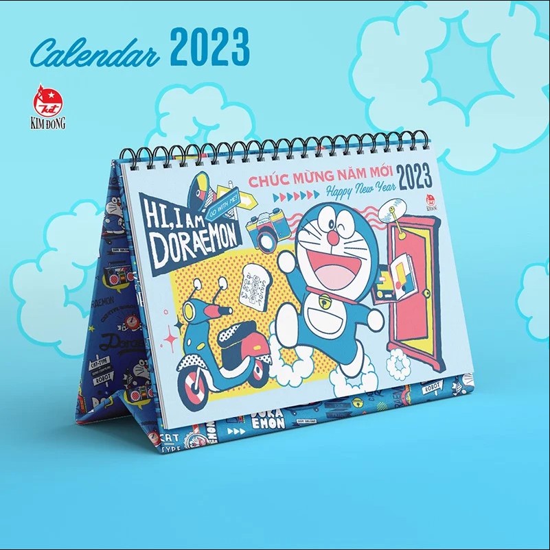 Lịch để bàn Doraemon 2023