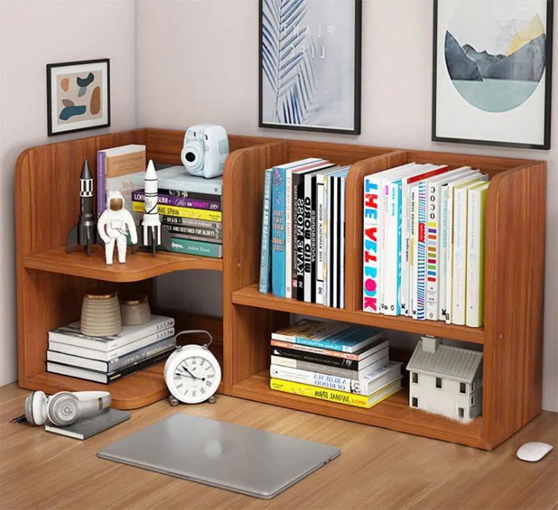 Kệ Sách Để Bàn Gỗ Công Nghiệp Cao Cấp Thiết Kế Nhỏ Gọn Phù Hợp Nhiều Không Gian KS-92