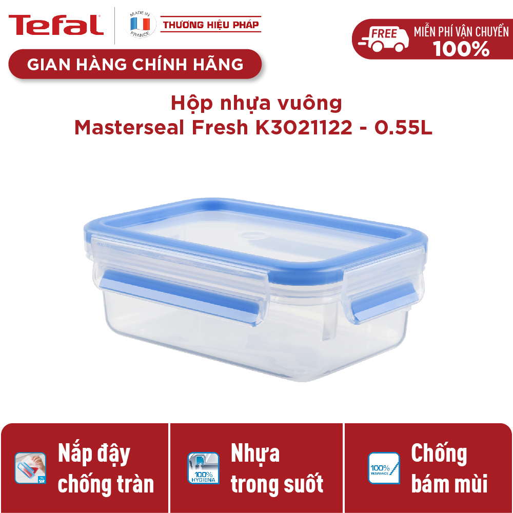 Hộp bảo quản thực phẩm nhựa Tefal Masterseal Fresh 550ml - Hàng chính hãng