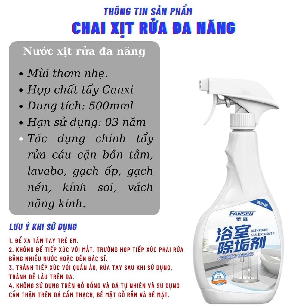 Nước Tẩy Xịt Rửa Cáu Cặn Mảng Bám Đa Năng Canxi Nhà Tắm Gạch Men Vòi Nước FanSen