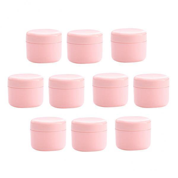 2X Refillable Plastic Empty Face Cream Cosmetic Container with Lid Pink-50g