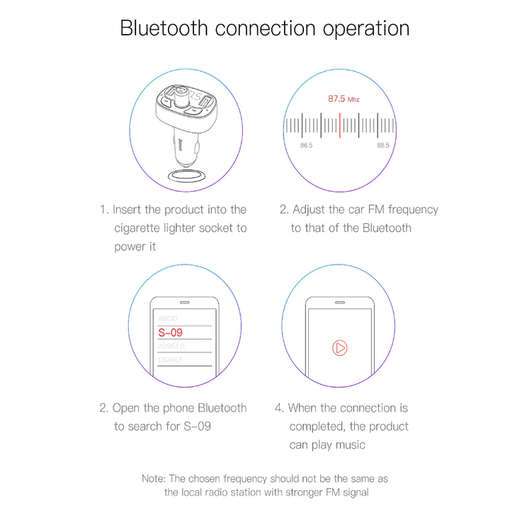 Tẩu nghe nhạc ô tô nhãn hiệu Baseus CCALL-RH01 - hàng nhập khẩu