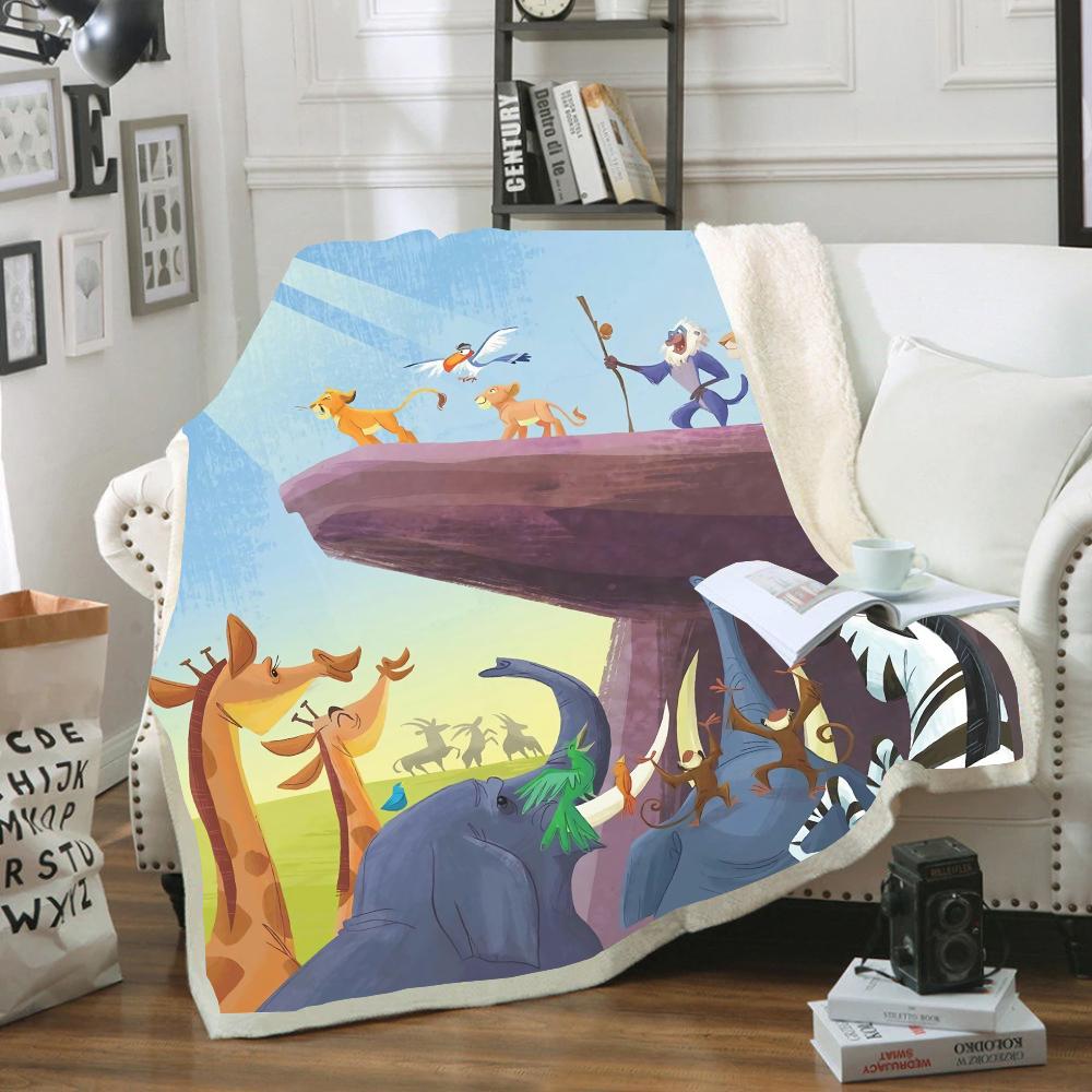 Disney Dễ Thương Simba Vua Sư Tử Bạn Bè Sang Trọng Chăn Cho Bé Của Trẻ Em Trẻ Em Tặng Ném 150X200Cm Sofa Giường vỏ Chăn Ga Gối