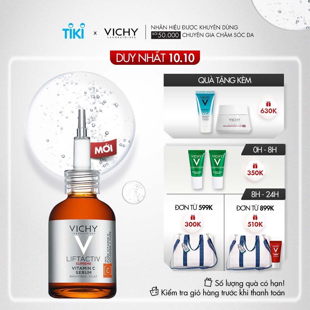 Tinh chất chống oxy hoá, dưỡng da sáng khoẻ Vichy Liftactiv Vitamin C pure 15% 20ml