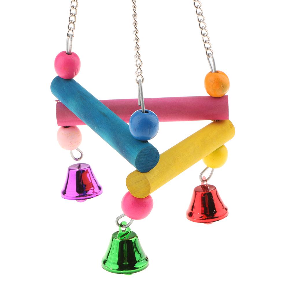Colorful Swing Bird Parrot Rope Hammock Hanging Toys Parakeet Cockatiel