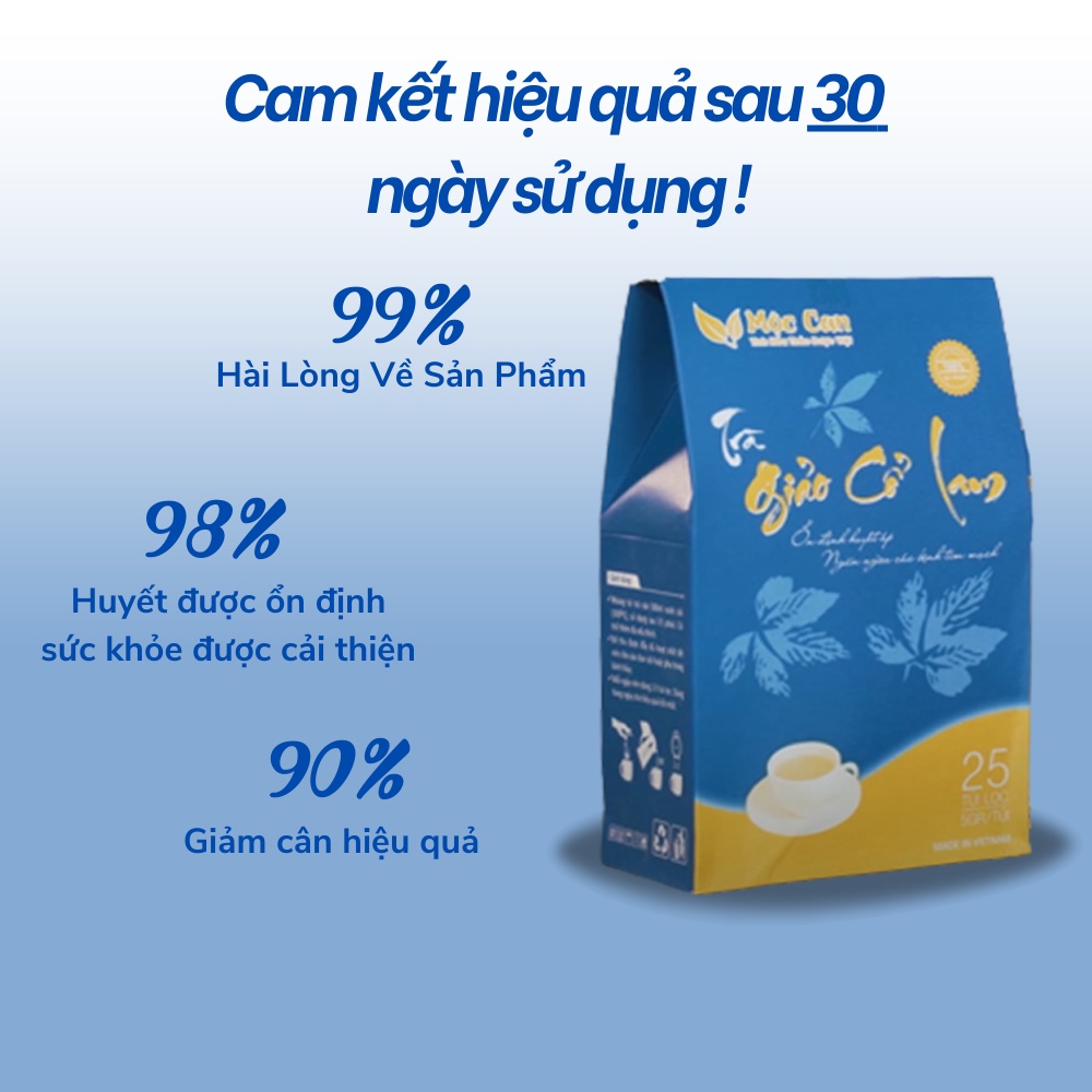 Trà giảo cổ lam mộc can túi lọc Mộc Can ổn định huyết áp, giảm mỡ máu hỗ trợ ngăn ngừa xơ vữa mạch máu gói 25 túi 