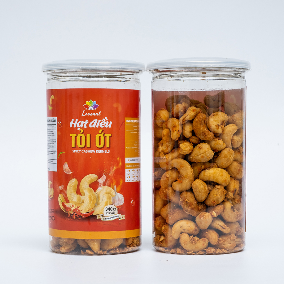 Hạt Điều Tỏi Ớt 340g Lovenut Rang Sấy Gia Vị Không Chất Bảo Quản Đảm Bảo Dinh Dưỡng, Giảm Cân, Ăn Kiêng