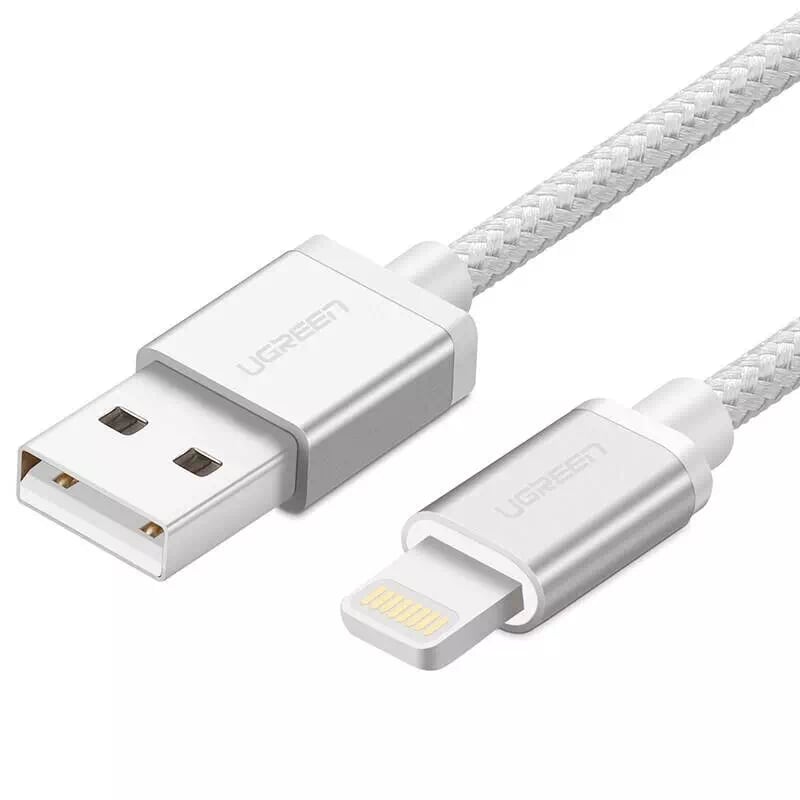 Dây sạc điện thoại iphpone ,ipad usb 2.0 sang Lightning Ugreen 0.5M màu bạc  UGREEN 40693US199 - Hàng Chính Hãng