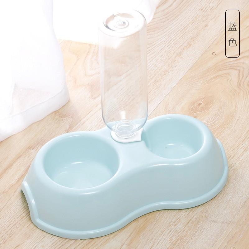 Bát Ăn Đôi Kèm Bình Uống Nước Tự Động - Bát Nhựa Đế Chống Trượt Cao Cấp