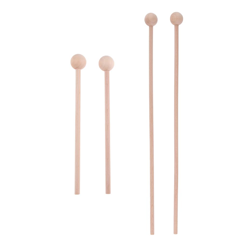2 Pairs Wooden Tongue Drum Stick Mallets Percussion Instrument Accessory