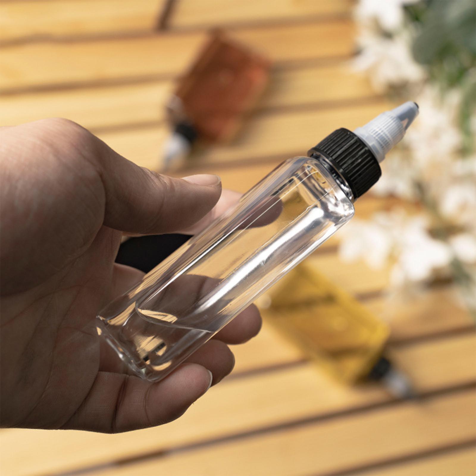 Oil and Vinegar Bottle Set 3 Pack 100ml Olive Oil Dispenser Bottles Liquid, Dressings Plastic Containers Leakproof Lids Non Drip Spout Easy Fill