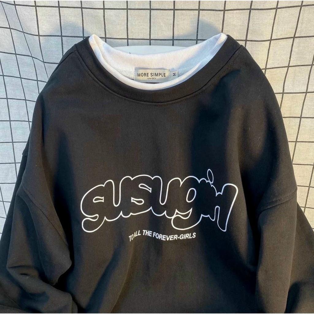 Áo Sweater Nỉ Bông Basic SUSUGIRL Form Rộng Unisex
