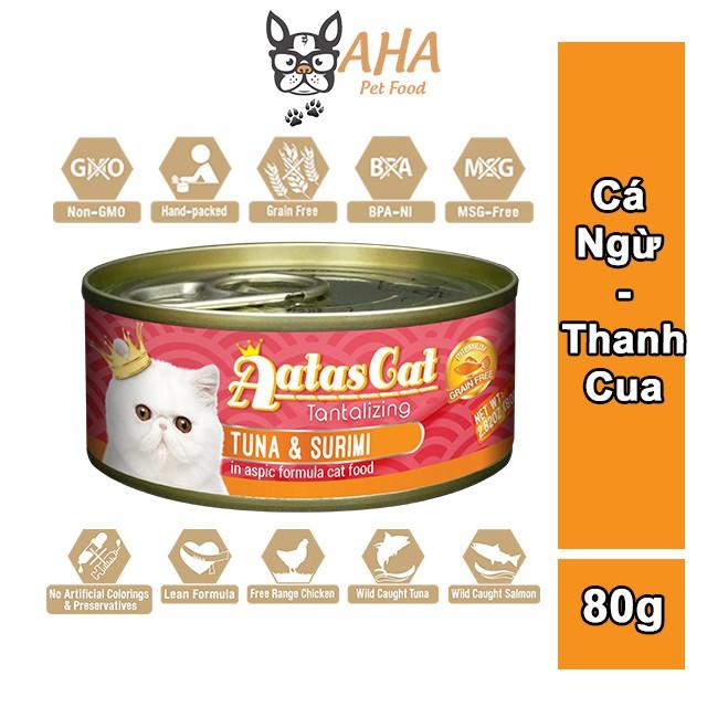 Pate Cho Mèo Con Aatas Cat 80g Nguyên Chất Từ Cá Ngừ Mix Với 12 Vị Thơm Ngon - Không Chất Bảo Quản